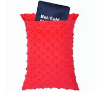 Tiny Hysterectomy Pillow Small Hysterectomy Recovery Must Haves Products Gifts Soft Post Surgery Pillows with Ice Pack Pocket for Abdominal Surgery Cushion Cough Pillow, Minky Dot Red