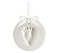 Tiny Ideas Baby Handprint or Footprint DIY Keepsake Ornament Kit, Gender Neutral Nursery Décor, Creative Baby Gift, Newborn Keepsake, White