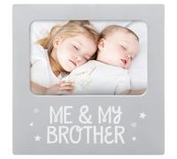 Tiny Ideas 'Me & My Brother' Sentiment Keepsake Frame, Gift for Brother, Big Brother Big Sister Gifts, Gray