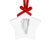 Tiny Ideas Newborn Star Babyprints Ornament, Baby's First Christmas Holiday Keepsake, Newborn Handprint or Footprint Clay Kit, Easy No-Bake DIY Impression, Gender-Neutral Baby Gift