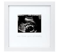 Tiny Ideas We Love You Already Sonogram Sentiment Frame, Baby Announcement, Gender Neutral Ultrasound Keepsake, Ideal Pregnancy Gift, Baby Shower and Nursery Decor, 4”x5” Photo Insert, White