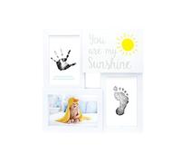 Tiny Ideas Baby Prints Collage Keepsake Frame with Included Ink Pad, You are My Sunshine, White/Black