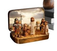 Tiny Jesus Figures,Funny Religious Easter Decor,Jesus Suffering Scene Religious Decor - for Bedroom Living Room Desk Table Shelf School Office Church Farmhouse Travel