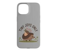 Tiny Joys Only Cute Hedgehog Acorn Floral Nature Case for iPhone 15