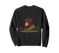 Tiny Joys Only Cute Hedgehog Acorn Floral Nature Sweatshirt