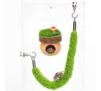 Tiny Jumping Spider Enclosure Accessories Mini Magnetic Wood Platform with Natural Hide and Climbing Rope Cute Spider Terrarium Decor for Jumping Spider Habitat