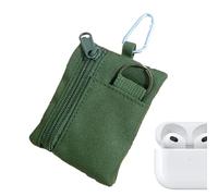 Tiny Key Chain Pouch - Miini Backpack Keychain | Pocket Pocket Key Chain | Oxford Cloth Coin Purso | Miini Nylon Wallet Boys Coin Bag | Sports Wallet A, Army Green Square, Consulte la descripción, See