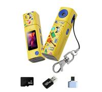 Tiny Keychain Camera 2K Video Rotate Lens 32GB Memory Card Type C Adapter and Card Reader for Vlogs Travel Camera