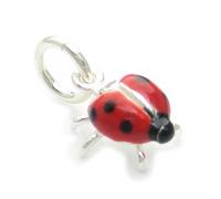 TINY Ladybird sterling silver charm .925 x 1 Lady Bird Ladybirds charms