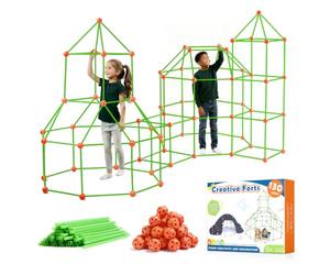 Tiny Land Kids Fort Building Kit - 130 Piece, Construction Toys for 5+ Years Old Boys & Girls, Den Building Kit DIY Play Tent Indoor & Outdoor, STEM Building Toys - Fort, Play House, Secret Base