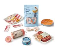 Tiny Land Wooden Play Food for Play Kitchen, 6PCS Seafood & Meat Toy Food