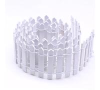 Tiny Landscape Wooden Fence Decoration for Miniature Gardens, Doll Houses, and Craft Projects (White)