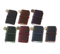 Tiny Leather Travelers Notebook, Mini Size Personalized Refillable Journal Miniature Notebook Diary For Writers, Poets, Travelers (7Colors)