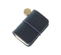 Tiny Leather Travelers Notebook, Mini Size Personalized Refillable Journal Miniature Notebook Diary For Writers, Poets, Travelers (Blue)