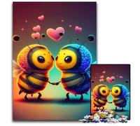 Tiny Love Bees Puzzles for 1000 Piece Wooden Jigsaw Brain Challenge, for Teenagers & Home Decor 50x75CM/19.68x29.52inch