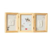 Tiny Love Double Photo Frame, Baby Clay Kit, Wood, Tiny Creations | Baby Hand and Footprint Kit, Dermatologically Tested, Newborn Gift, All-in-One Kit