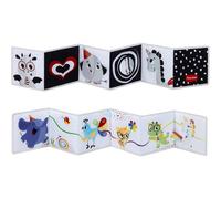 Tiny Love Double Sided First Book, Soft Baby Book, 0+ Months, Baby Crinkle Book, Black & White Design, 2 Sides, 7 Fun Activities, Supports Senses