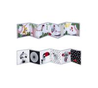 Tiny Love Double-Sided Soft Baby Book, 0+ Months, Baby Crinkle Book, Black & White Design, 2 Sides, 7 Fun Activities, Supports Senses