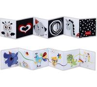 Tiny Love Double Sided Soft Baby Book, 0+ Months, Baby Crinkle Book, Black & White Design, 2 Sides, 7 Fun Activities, Supports Senses, Skills & Eyesight, Tummy Time Toy, Born to Party