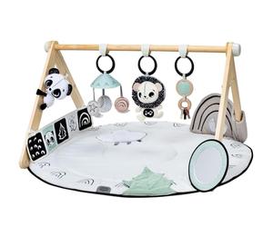 Tiny Love Luxe Developmental Gymini, Baby Activity Gym with Music, 0+ Months, Baby Play Mat, 20 Activities, Musical Take-Along Toy, 12 Milestone Cards, Black & White Décor