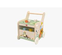 Tiny Love Push & Play Wooden Walker, Rotating Wheels, Track & Trace Activities, Colourful Elements, Promotes Motor and Cognitive Development, Sturdy Wooden Walker, Farmers Funday