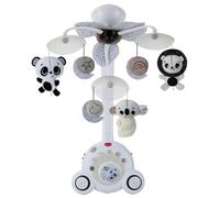 Tiny Love Soothe 'n Groove Mobile, 2-in-1 Baby Mobile for Cot, 0+ Months, Portable Stand-Alone Music Box, Visual Stimulation, 18 Melodies, 40 Minutes of Continuous Music, Black & White Décor