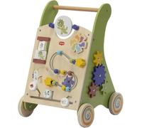 Tiny Love Wooden Activity Walk Behind, Baby Walker,12 Interactive Activities, 2-in-1 Activity Walker, Supports Motor Skills,Cognitive Development, Comfortable Natural Design, 18+ Months, Born To Party