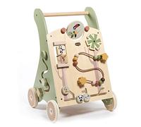 Tiny Love Wooden Baby Walker, 2-in-1 Activity Walker, Boho Chic | 12 Interactive Activities, 18+ Months, Supports Motor Skills, Cognitive Development, Natural Design