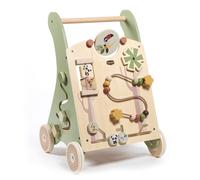 Tiny Love Wooden Baby Walker, Activity Walk Behind, 2-in-1 Activity Walker, 12 Interactive Activities, Supports Motor Skills, Cognitive Development,
