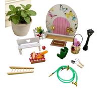 Tiny Magic Door, Miniature Decoration Piece, Fairy Door with Playful Accessories, Decorative Mini Craft, Charming Whimsical Style, Terrarium Display for Home Shelf, Home Terrarium