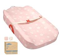 Tiny Marvels Changing Table Pad, Portable Changing Pad for Dresser with Non-Skid Bottom, Safe Strap & Removable Cover, Standard Size (31.25" L x 16" W x 4" H) (Blush Petals)