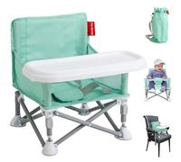 Tiny Marvels Portable Booster Seat, Foldable Baby High Chair with Removable Tray, Safety Harness & Carry Bag - for Toddlers Ages 6M-3Y, Ideal for Dining, Travel, Camping & Family Time