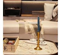 Tiny Metal Candle Stand for Thin Taper Candles Small Mini Holder with Sturdy Base Designed to Prevent Tipping for Home Use (L)