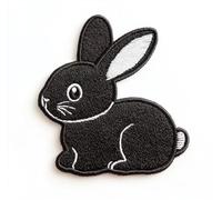 Tiny mini Rabbit Animal Cute Cartoon Logo Patches sew Iron on Embroidered Applique Badge Sign Patch Clothing Costume of an All-Black in The Style Childrens Easter Bunny