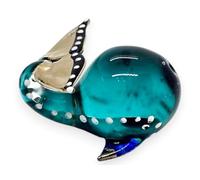 TINY MINIATURE WHALE HAND BLOWN CLEAR GLASS ART WHALE FIGURINE ANIMALS COLLECTION GLASS BLOWN FBA