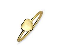 Tiny Minimalist Blank Plain Flat Heart Shape Initial Monogram Signet Ring For Teen For Women Gold Plated .925 Sterling Silver