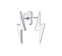 Tiny Minimalist Geometric Zig Zag Flash Electrify Lightning Bolt Stud Earrings For Women Teen .925 Sterling Silver