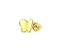 Tiny Minimalist Lucky Butterfly Helix Cartilage Ear Lobe Piercing Daith 1 Piece Stud Earring For Women For Teen For Girlfriend Genuine Yellow Gold Screw back