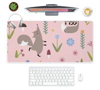 Tiny Mushrooms Desk Pad Big Mouse Mat with Non-Slip Rubber Base Smooth Face Big Mouse Pad 80X40 CM Large Mousemat Office Accessories for Desk Home Office Gifts XXL Mousepad for School Home Gaming
