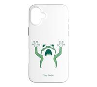 Tiny Panic Anxious Frog Introverts Overthinkers stressed Case for iPhone 16 Plus