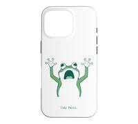 Tiny Panic Anxious Frog Introverts Overthinkers stressed Case for iPhone 16 Pro