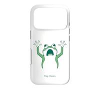 Tiny Panic Anxious Frog Introverts Overthinkers stressed Case for iPhone 17 Pro