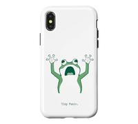 Tiny Panic Anxious Frog Introverts Overthinkers stressed Case for iPhone X/XS