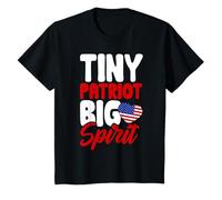 Tiny Patriot Big Spirit Design - Cute USA Flag Heart Graphic T-Shirt