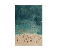Tiny People Swim - Abstract Summer Coastal Art Canvas Poster Bedroom Decor Landscape Office Room Decor Gift 24x36inch(60x90cm)