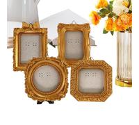 Tiny Photo Frames, 4 Pieces Irregular Vintage Photo Decoration | Small Resin Frames for Gallery, Shelf, Shelf, Entrance, Table, Home, Office and Museum