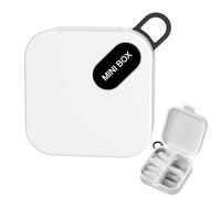 Tiny Pill Box - Clear Organizer Container, Portable Compartment Case, Multifunction Travel Holder Box, Jewelry Candy Tool, Pocket Carry Organizer Case, Rings Earrings Necklace