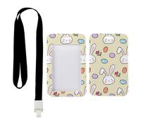 Tiny Pink Flowers ID Card Holder with Black Lanyard, Vertical Badge Holders, Vertical Cards Protector for Paramedic, ID Cards Protector for Staff, Teacher Stuff Nurse Accessories