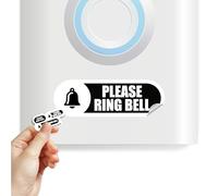 Tiny Please Ring Bell Sign | 3 Sizes Weatherproof Sticker | Sizes Perfect for Video Doorbell | Outdoor Sticker (Black - 3 sizes)