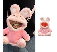 Tiny Puppy Carrier Chest Sling - Extra Small Body Carrier for Up to 3lbs Puppies Kittens, Cute Pack Pouch for Mini Yorkies Teacup Hands-Free Portable Pet Harness for Girls Boys (Medium Pink)